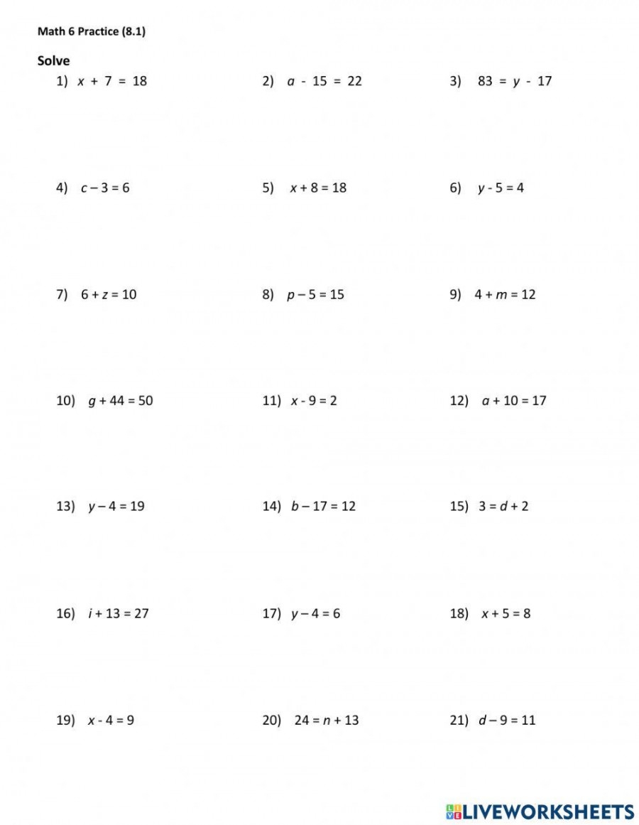 adding and subtracting equations worksheet