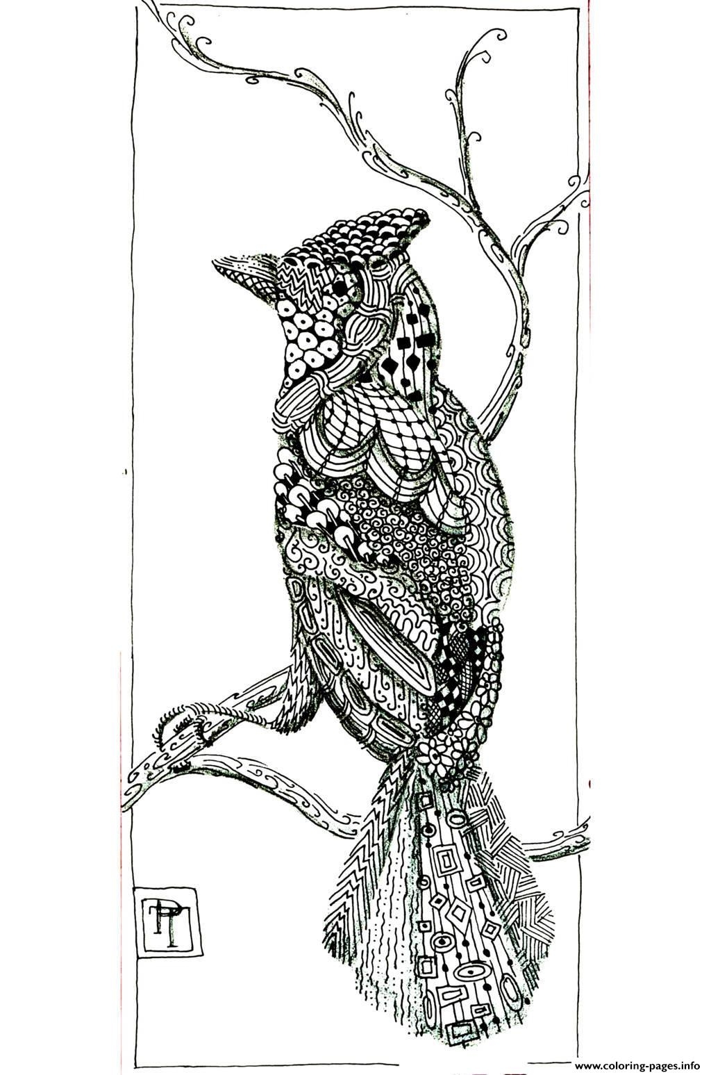 Adult Bird Patterns Coloring Page Printable