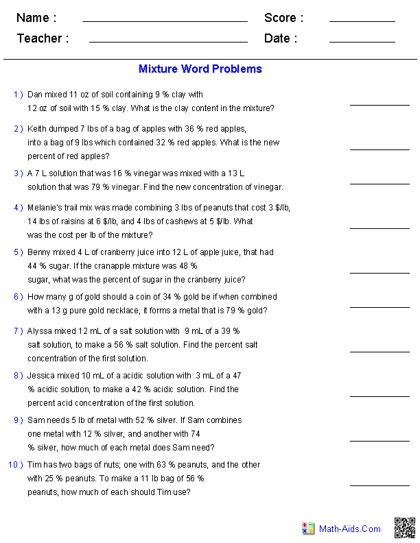 Algebra 1 Worksheets Equations Worksheets
