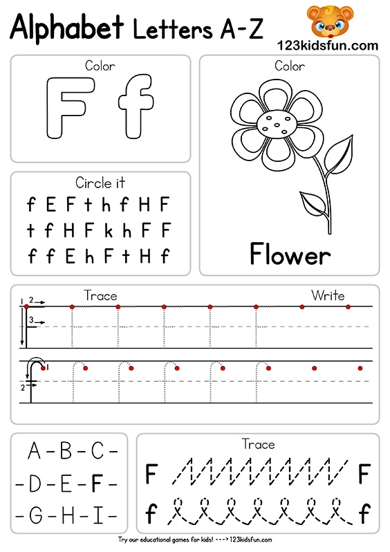 alphabet design a to z printable