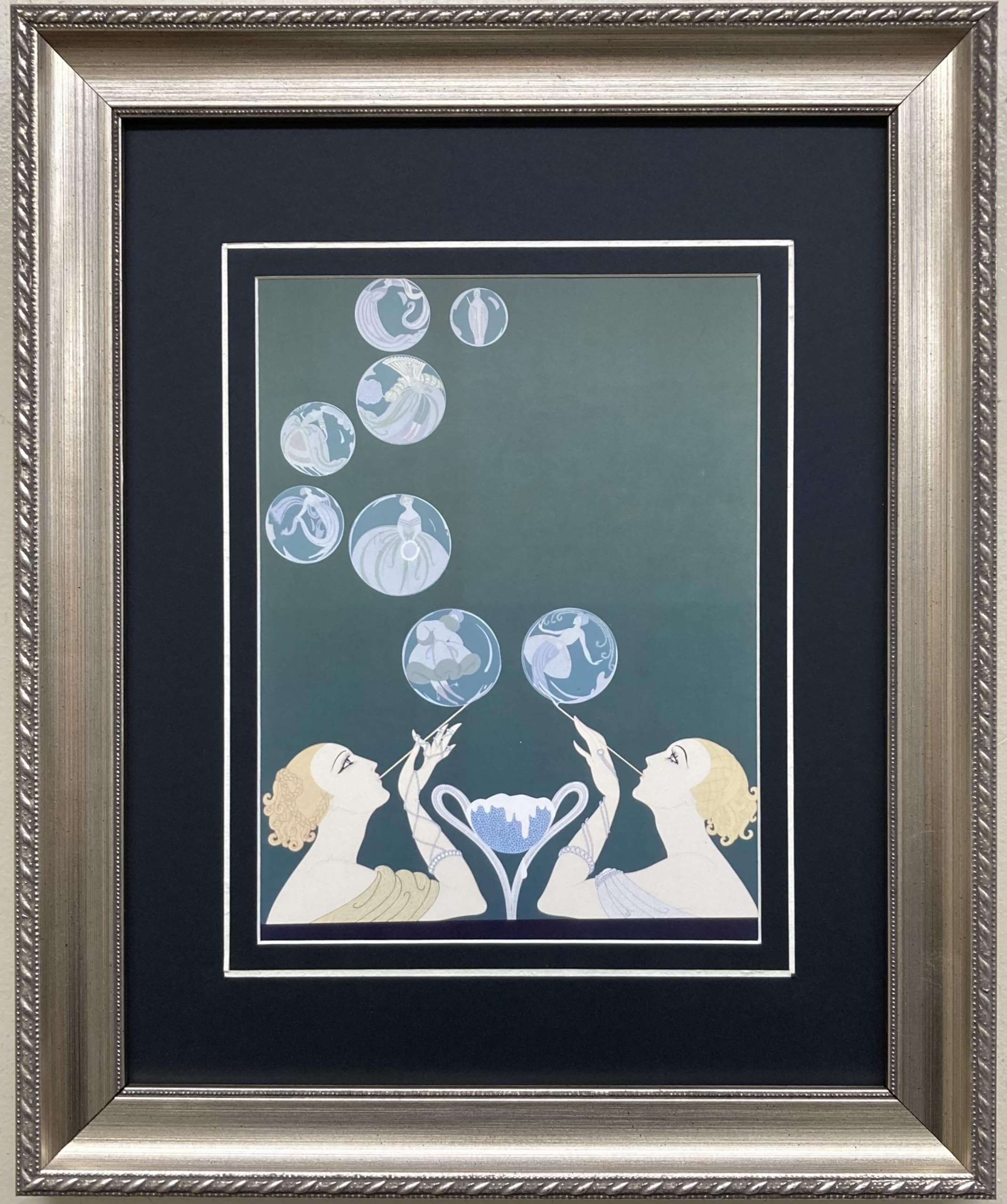 Amazon Erte The Bubbles Newly CUSTOM FRAMED Print Art Deco 