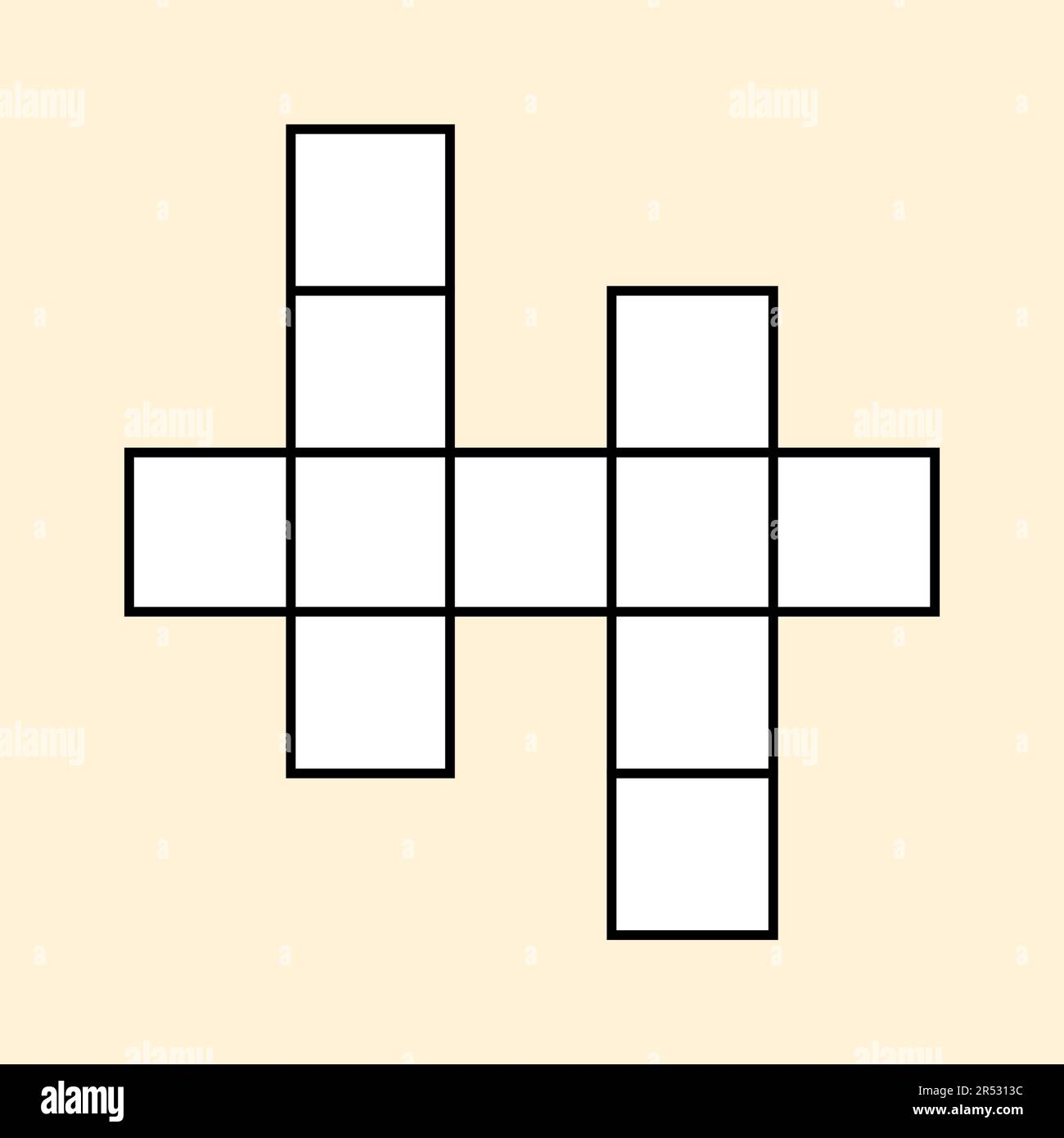 An Empty Grid Template For3 word Crossword Puzzle To Solve Crossword 