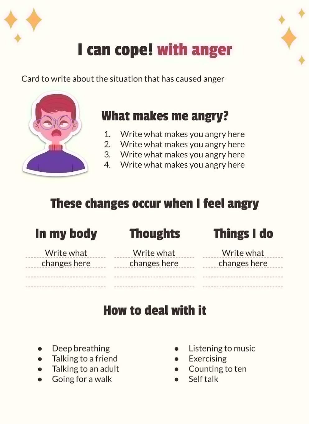 Anger Activities For Kids Printable Printable JD