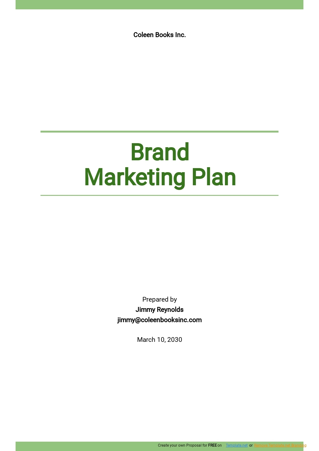 Annual Brand Marketing Plan Template Google Docs Word Apple Pages 