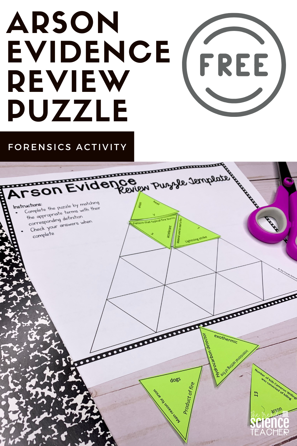 arson evidence review puzzle template answer key