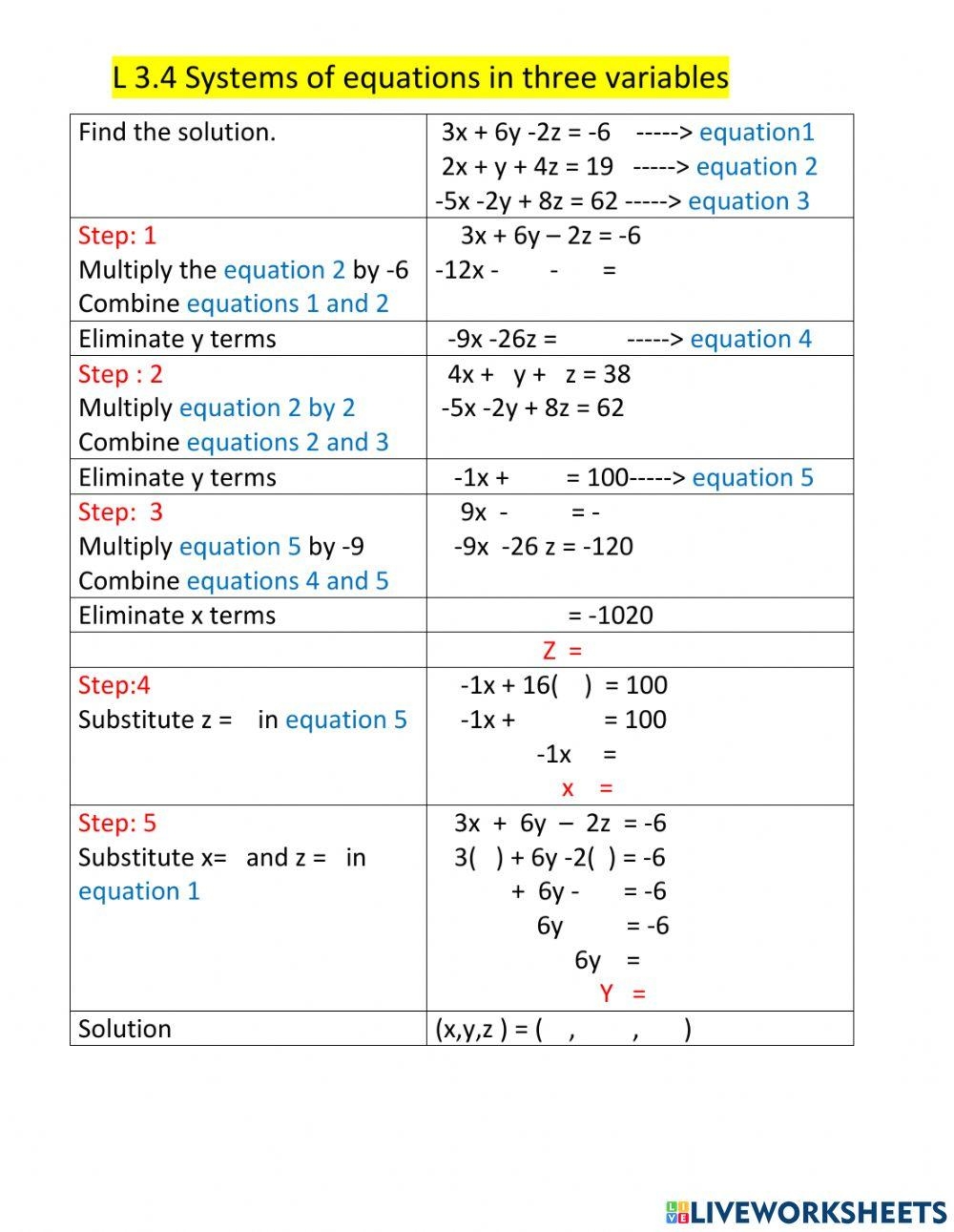 Art Of Problem Solving Systems Of Linear Equations With Three
