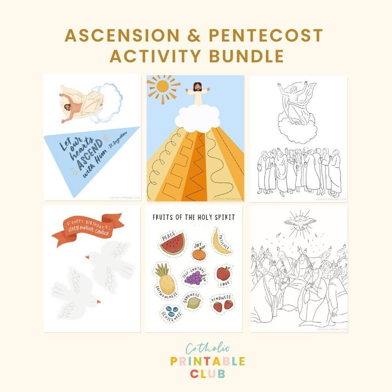 Ascension Pentecost Activity Sheets Catholic Kids Sunday School Craft 