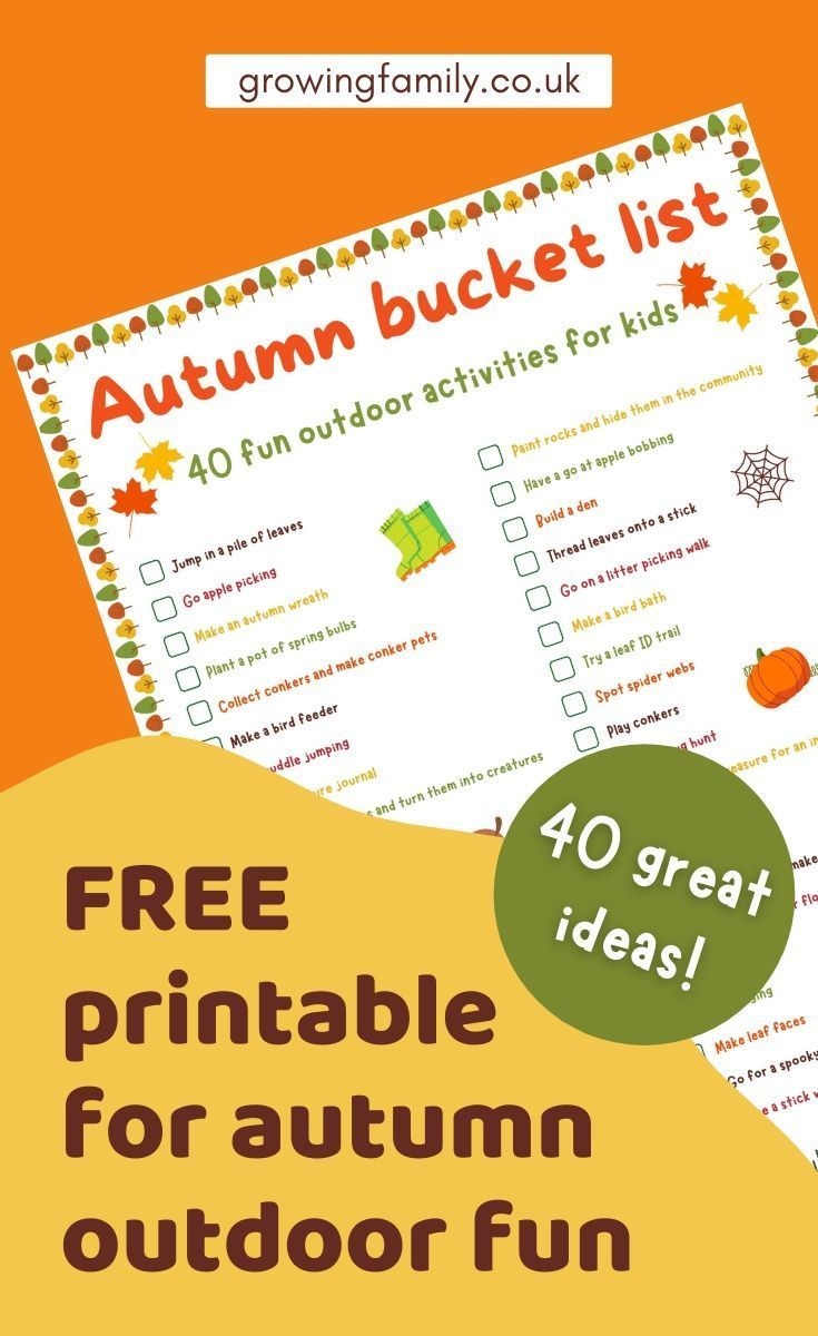 Autumn Activities For Kids Outdoors Free Printable Artofit