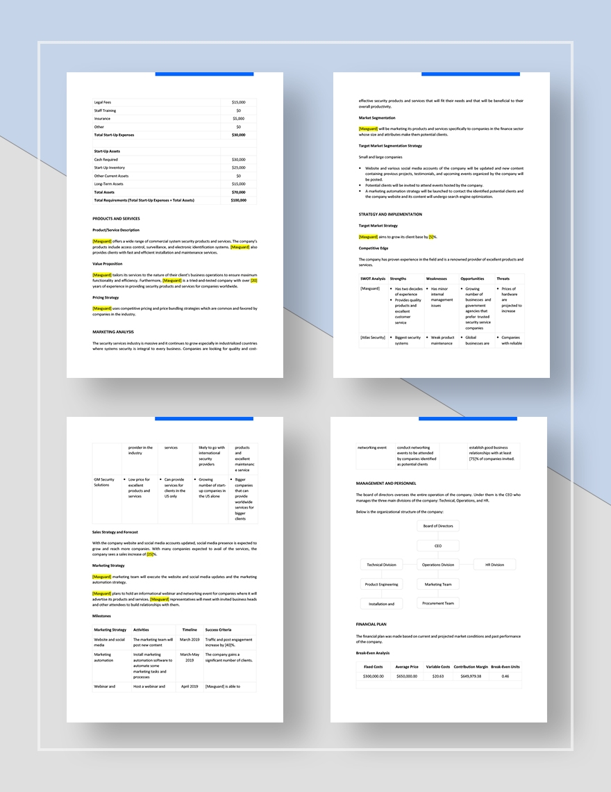 B2B Marketing Plan Template In Pages Word Google Docs Download 