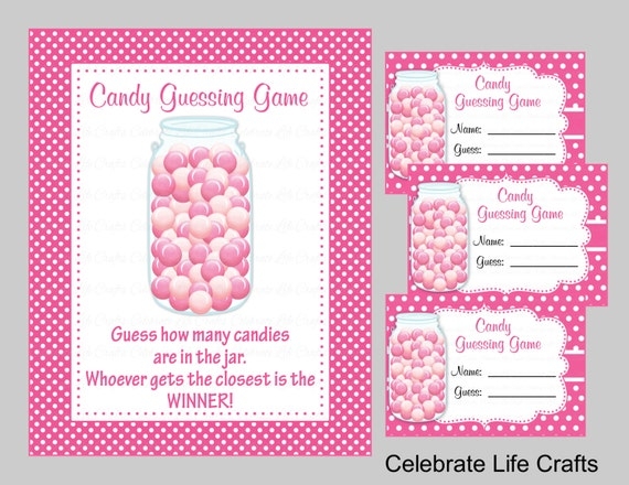 Baby Shower Printable Game Candy Jar Or Bottle Guessing Game