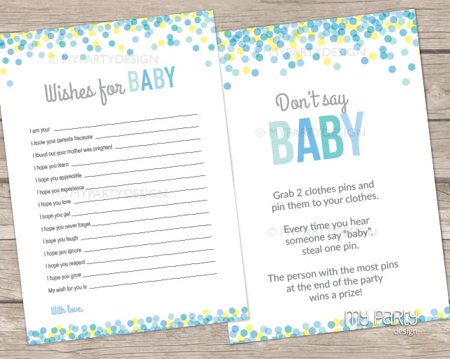 Baby Sprinkle Party Blue PRINTABLE Baby Shower Games My Party Design