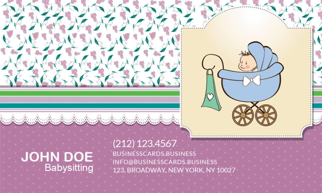 babysitting business cards templates free printable