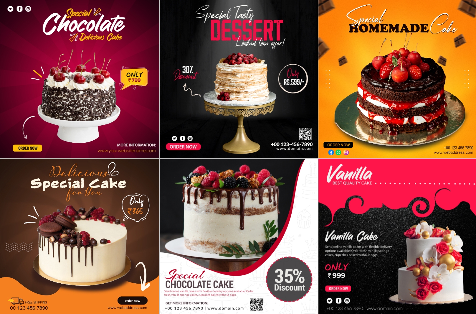 Bakery Cake Banner Design Ideas For Social Media Post