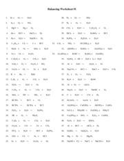 Balancing Chemical Equations Exercises Chemistry Docsity 