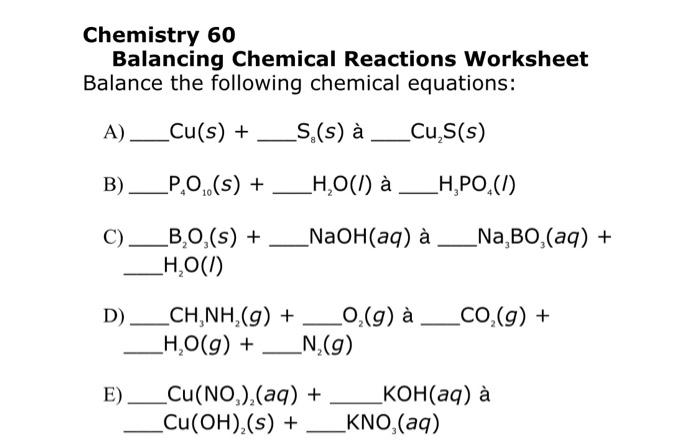 Balancing Chemical Equations Worksheet Laney Lee Worksheets Library