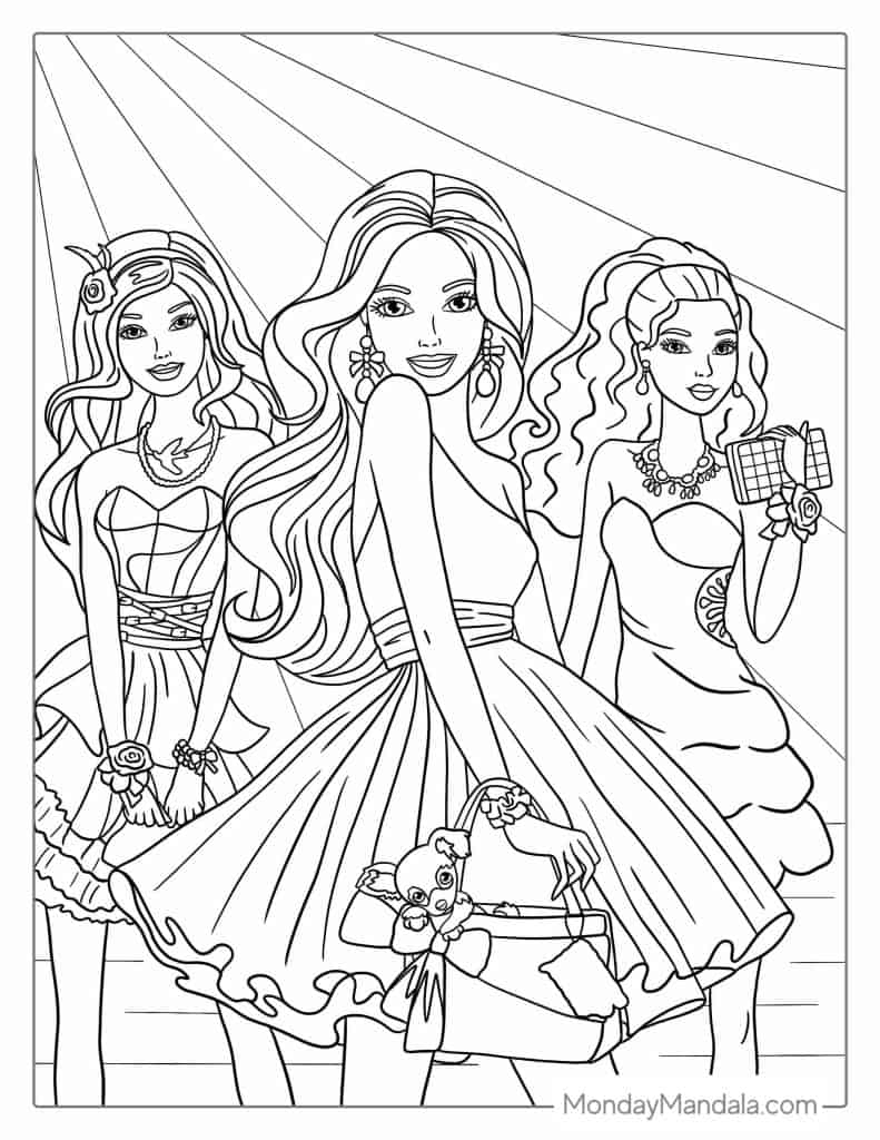 printable barbie coloring pictures