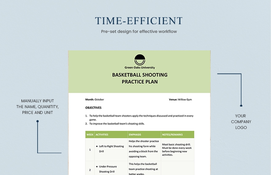 Basketball Shooting Practice Plan Template In Google Docs Word Pages 