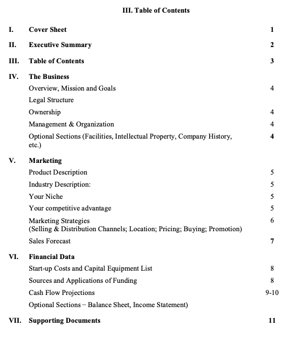 startup business plan template pdf free