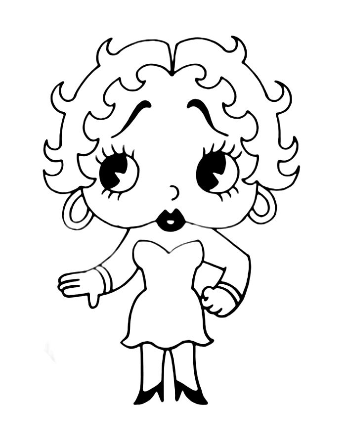 Betty Boop Printable Coloring Page Free Printable PDF 