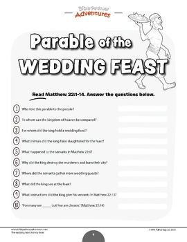 Bible Parable The Wedding Feast By Bible Pathway Adventures Classroom