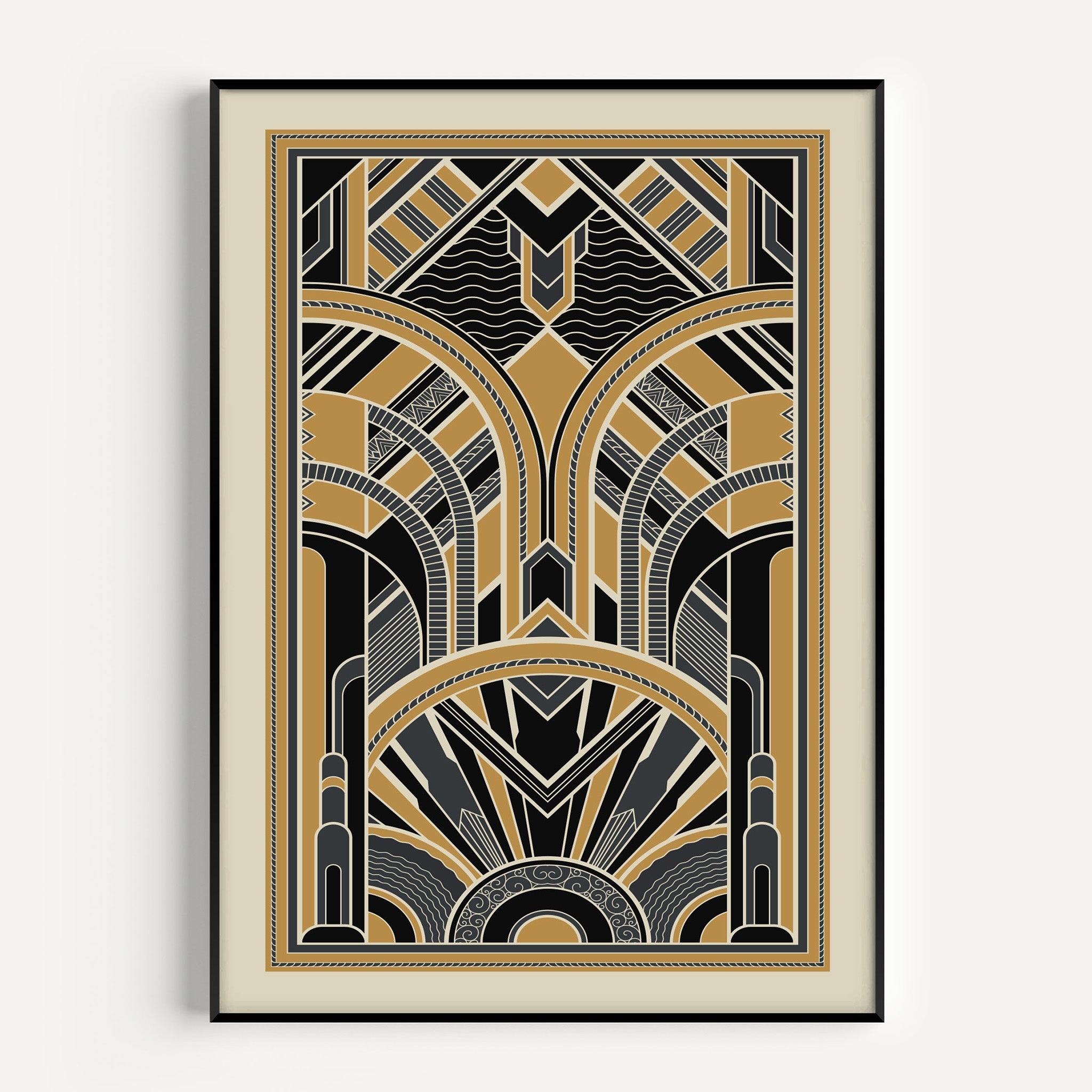 Black Gold Art Deco Pattern Print 2 Worksheets Library