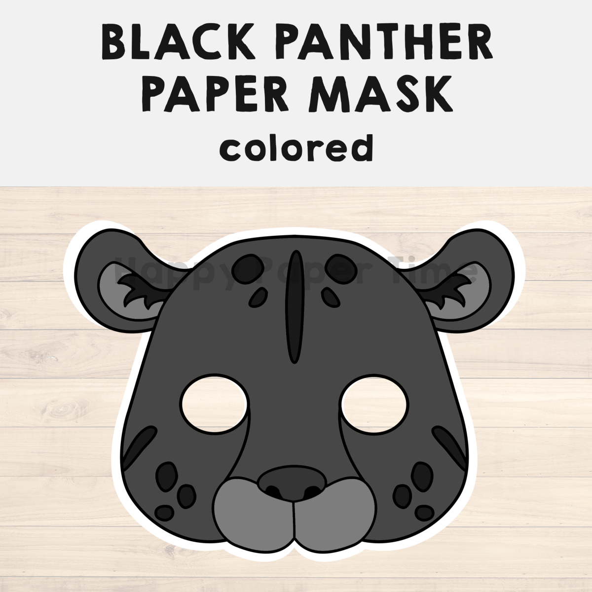 Black Panther Jaguar Paper Mask Jungle Printable Wild Animal Craft 