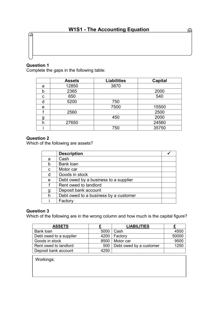 Blank Accounting Equation Note Becauseofthenumberofcolumns