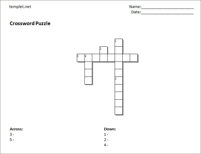 Blank Crossword Puzzle Template 20 Square Crossword Puzzle Maker Images