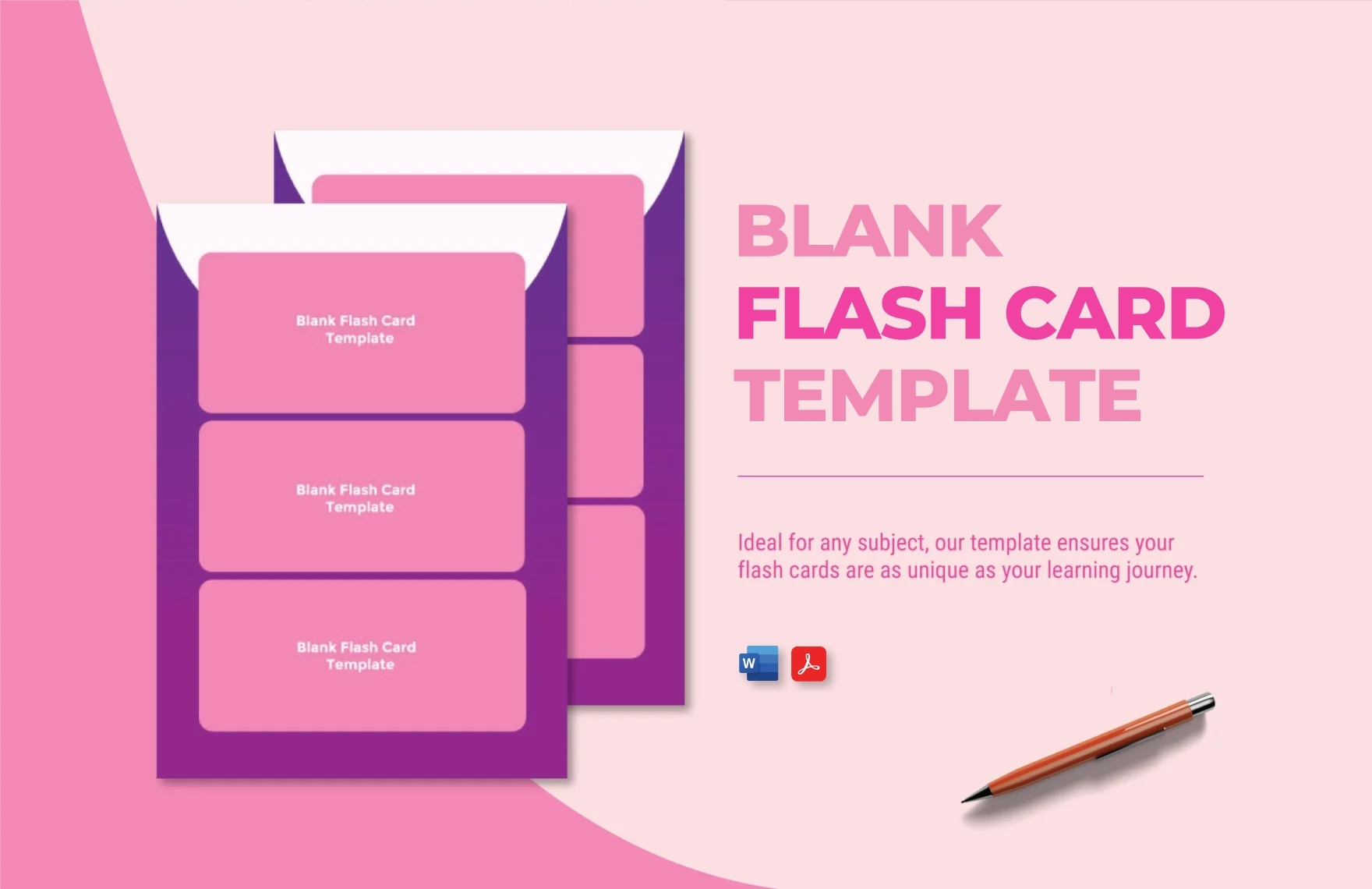 printable flash card template word