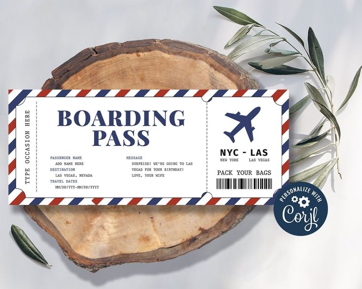 gift plane ticket template