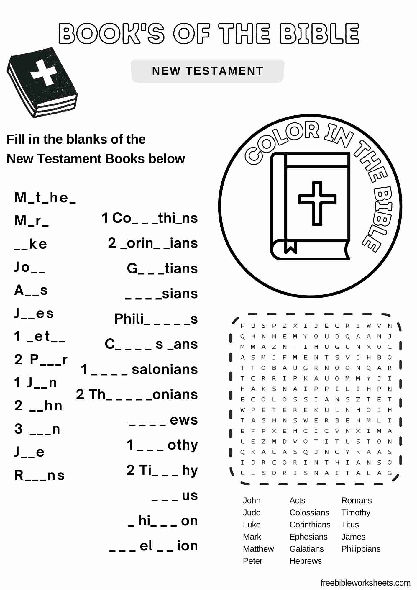 old testament printable activities