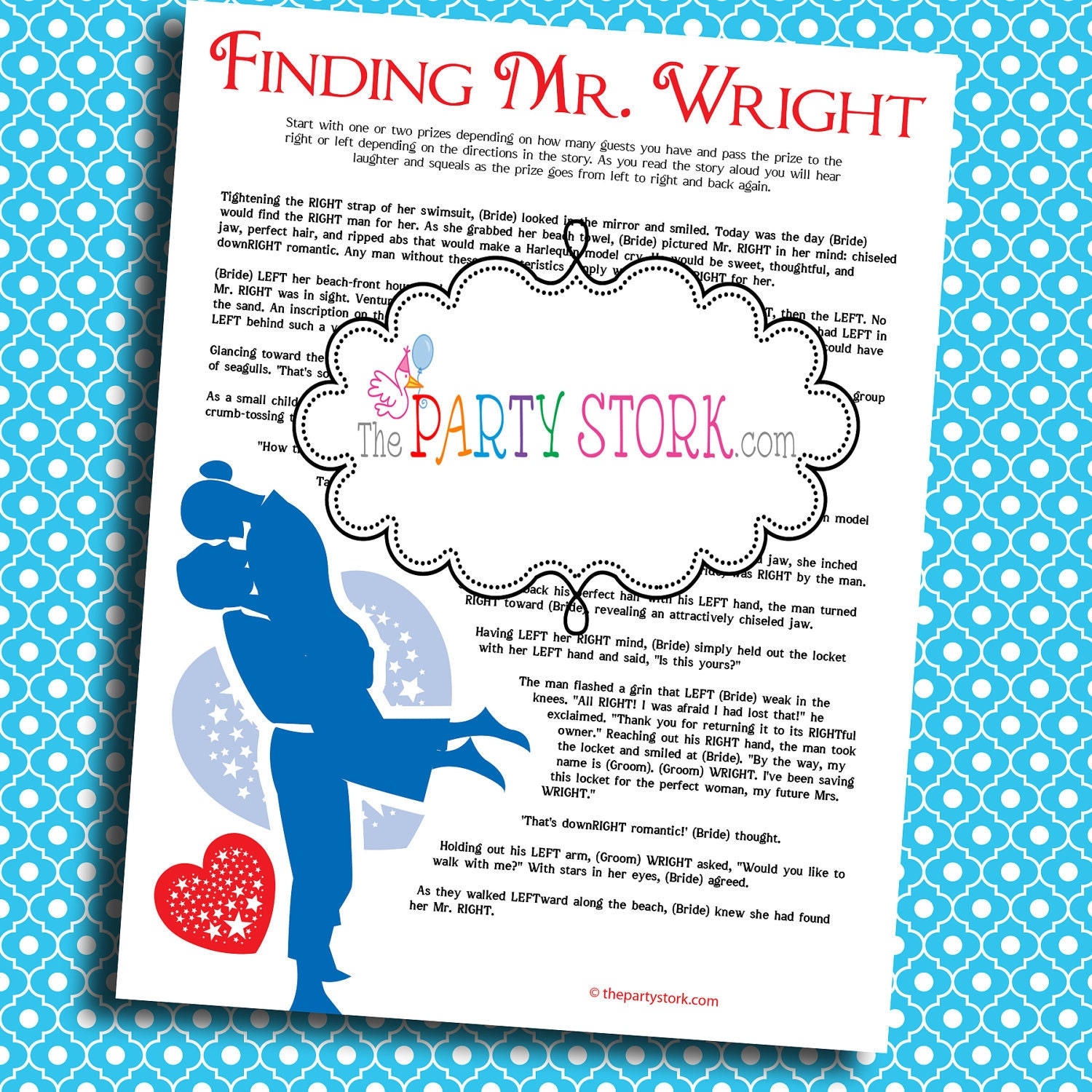 Bridal Shower Games Printable Finding Mr Right By Thepartystork