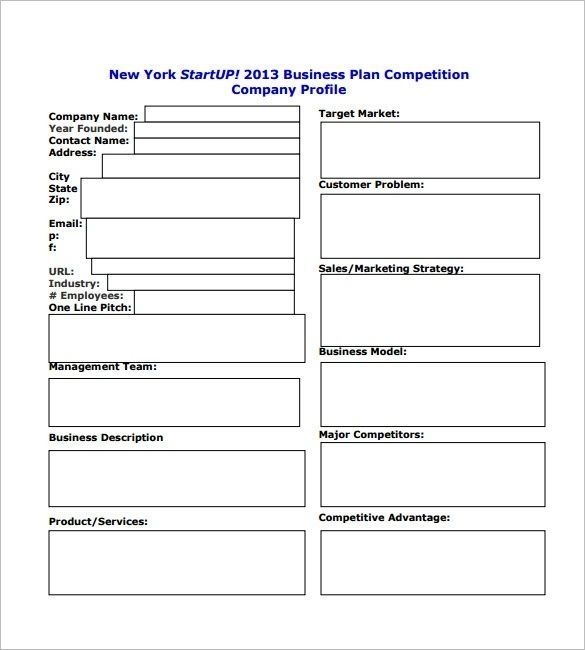 business plan template for startup