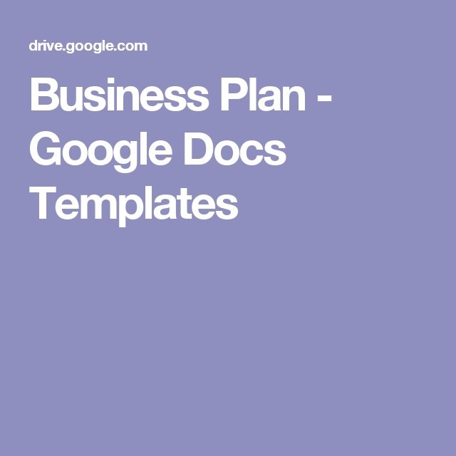 business plan google docs template