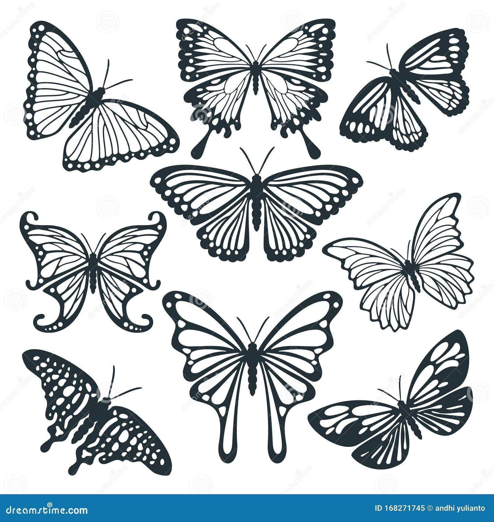 Butterfly Cut Out Printable Stencil Designs The Pattern Is Only Half 
