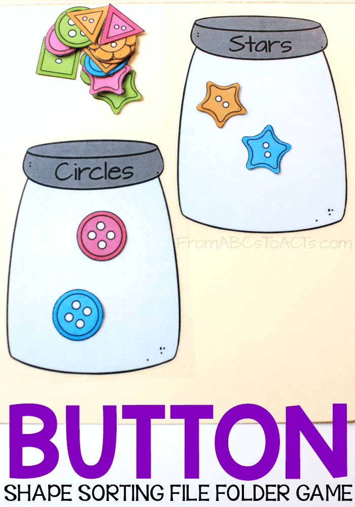 Button Shape Sorting Printable File Folder Game From ABCs To ACTs