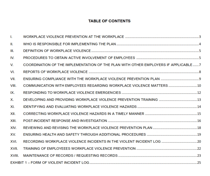 California Workplace Violence Prevention Plan Template 2024 Axis