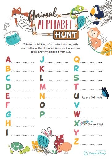 Camping Activities For Kids 11 Printables Australian Version 
