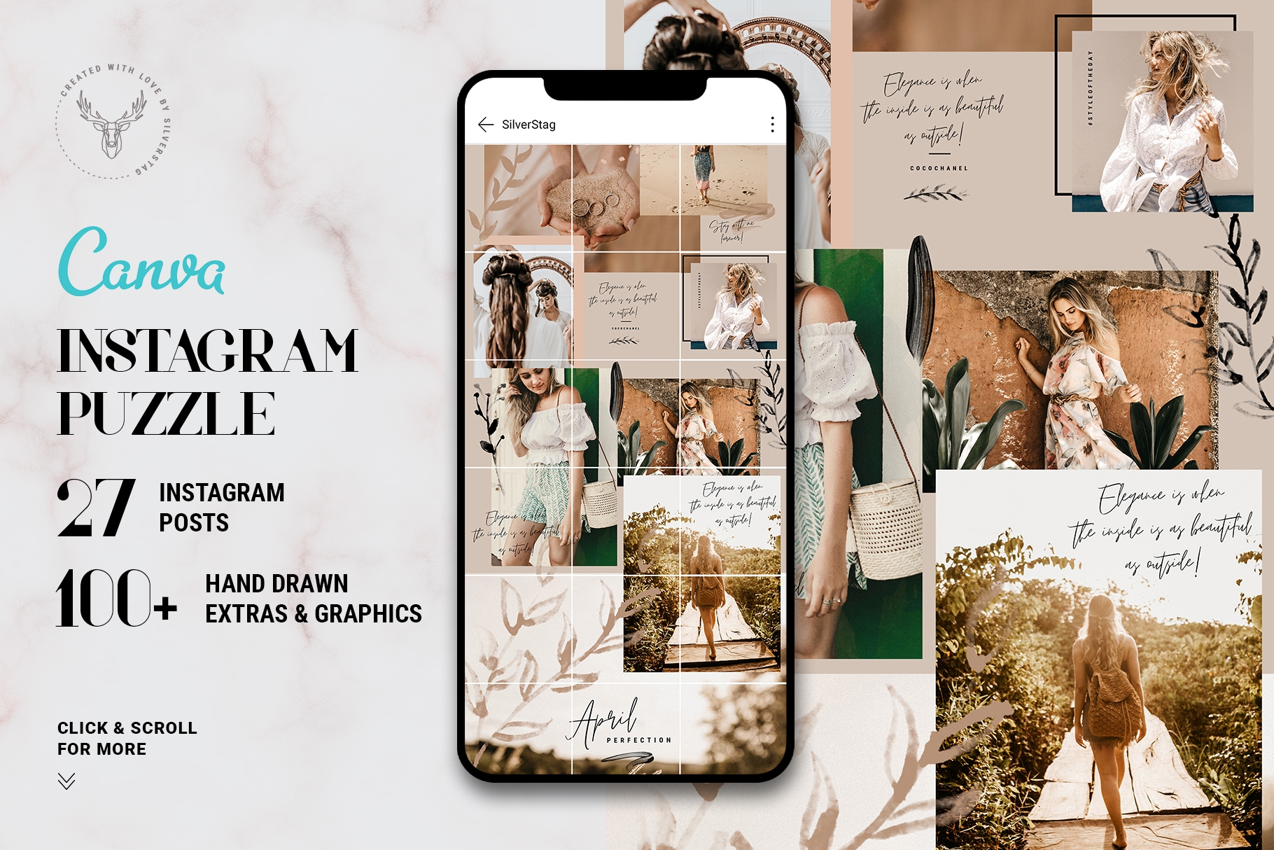 Canva Instagram Grid Template Panawine