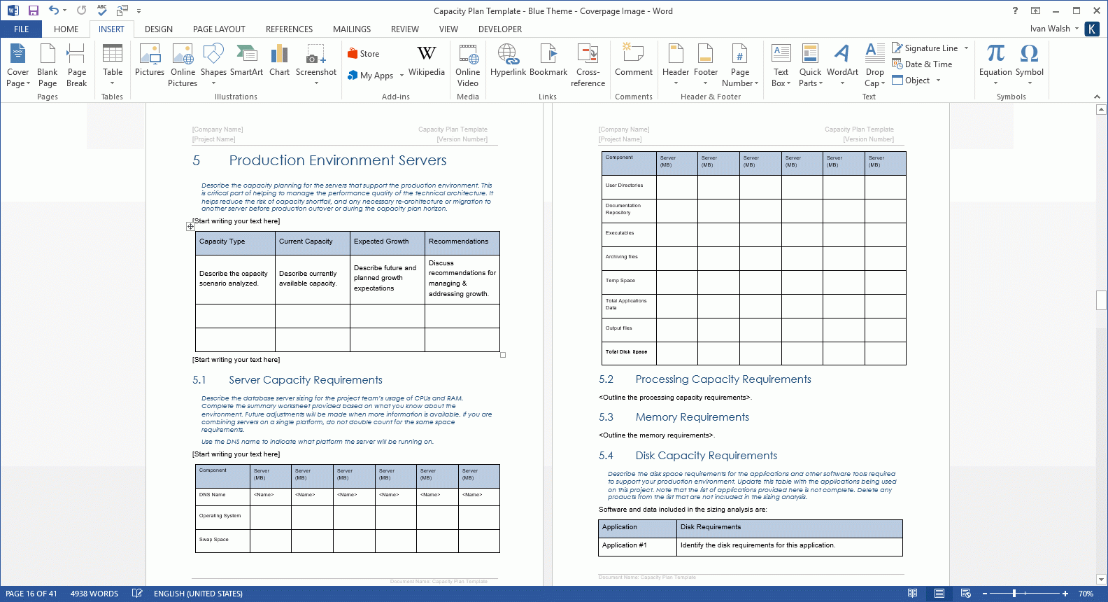 Capacity Plan Template Download Microsoft Word And Excel Templates