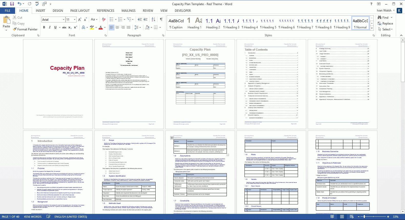 Capacity Plan Template Download Microsoft Word And Excel Templates