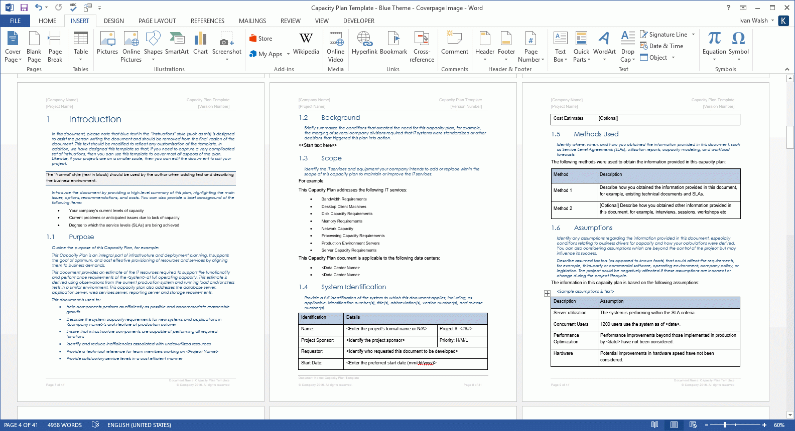 Capacity Plan Template Download Microsoft Word And Excel Templates