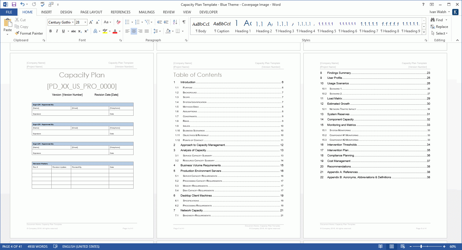 Capacity Plan Template MS Word Templates Forms Checklists For MS 
