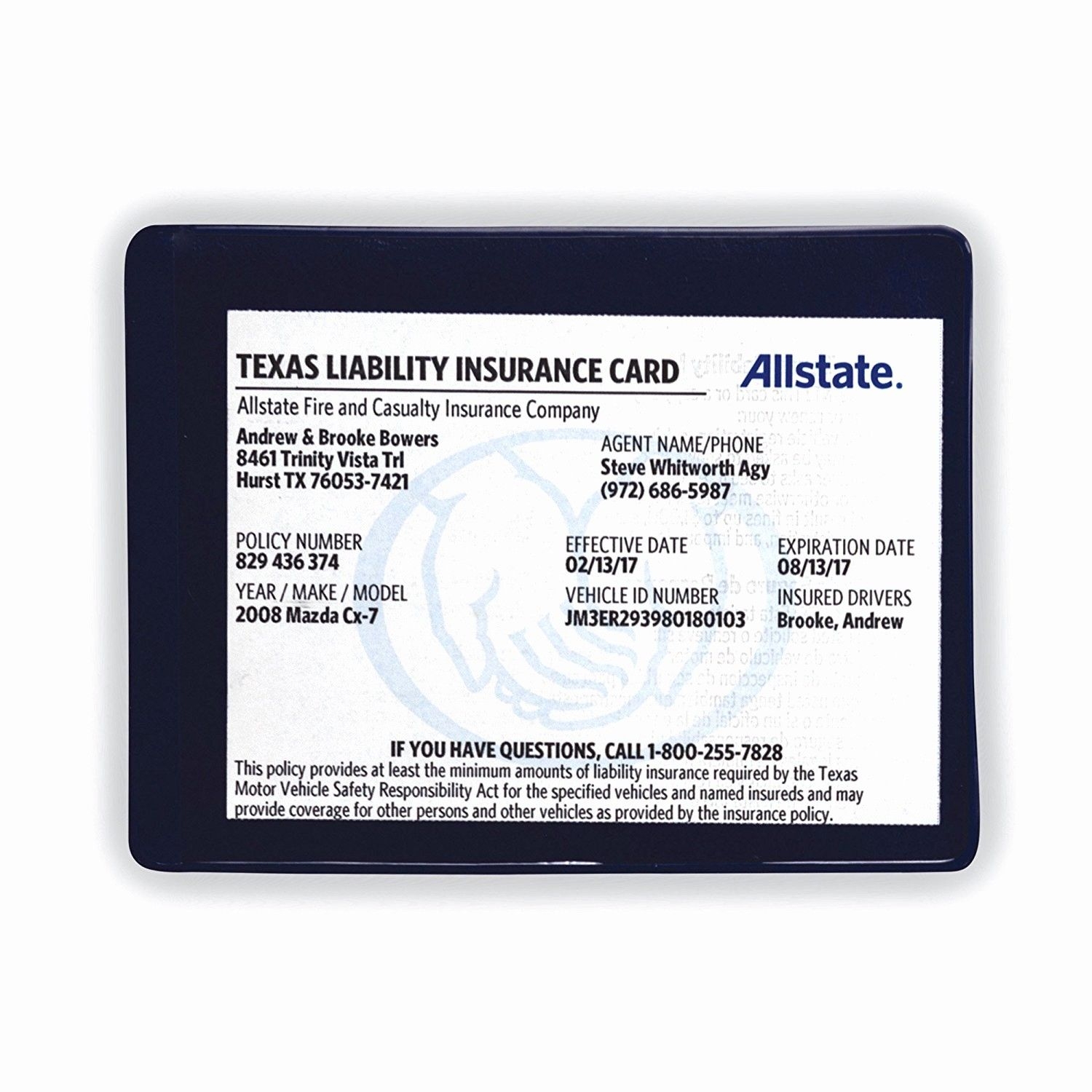 Car Progressive Fillable Free Blank Insurance Card Template Content 