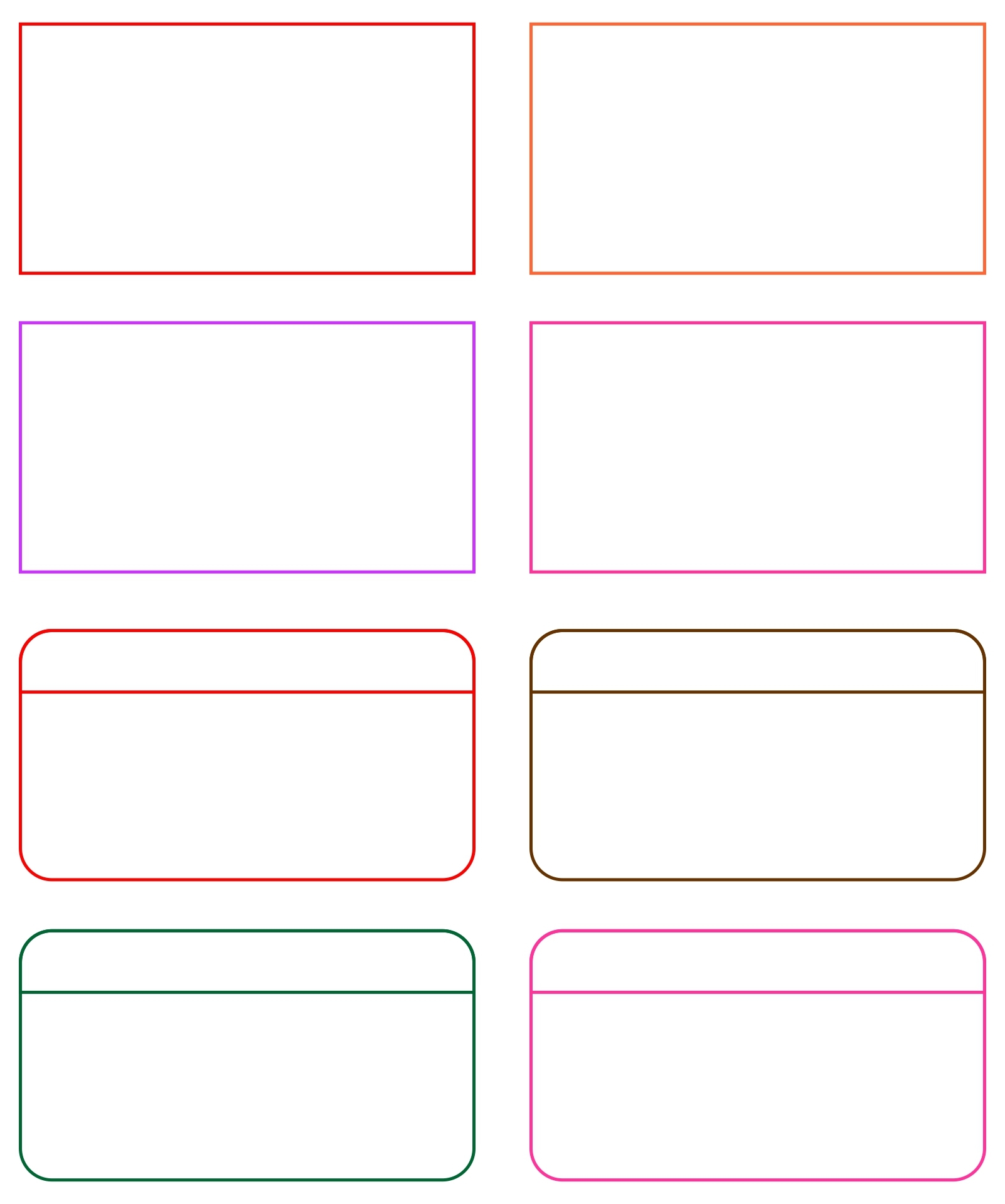 flash card template printable