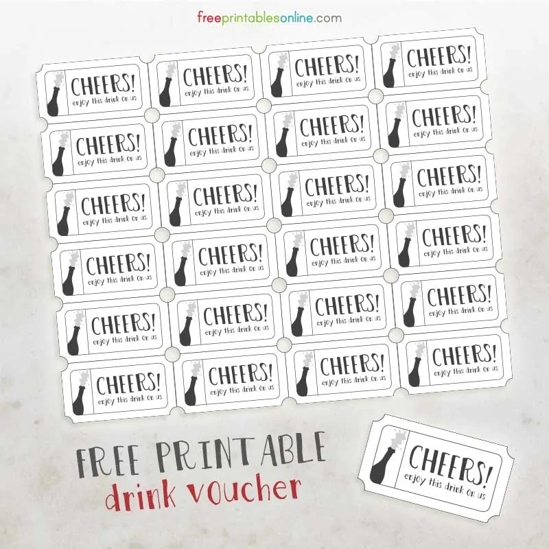 Cheers Free Printable Drink Vouchers Free Printables Online