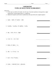 Chem 1211 Worksheet Balancing Equations Answer Key