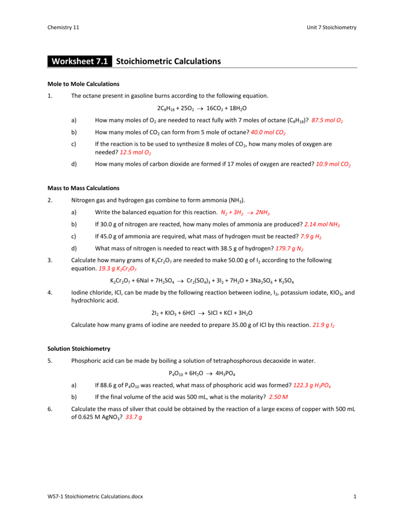 Chemistry Unit 7 Reaction Equations Worksheet 1 Equations Worksheets
