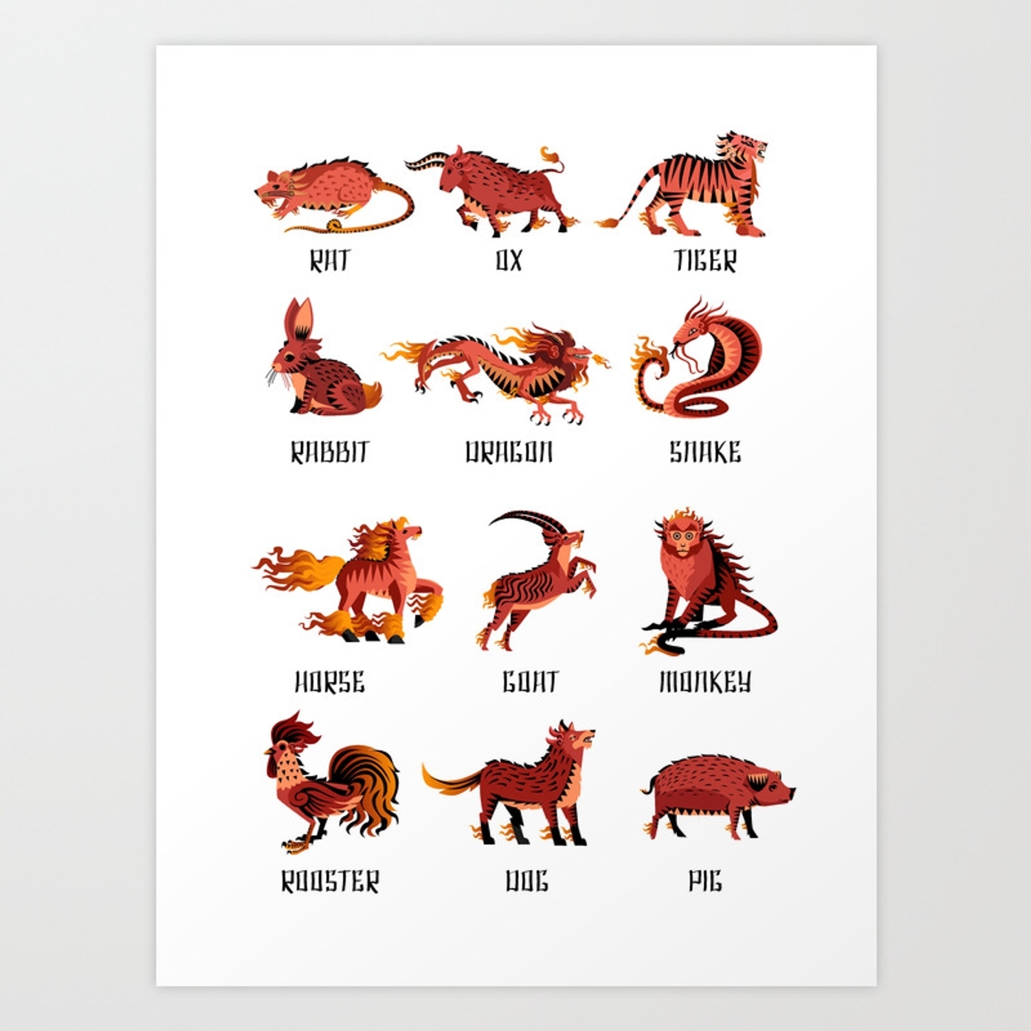 Chinese Zodiac Animals Printable Printable New Year Banners