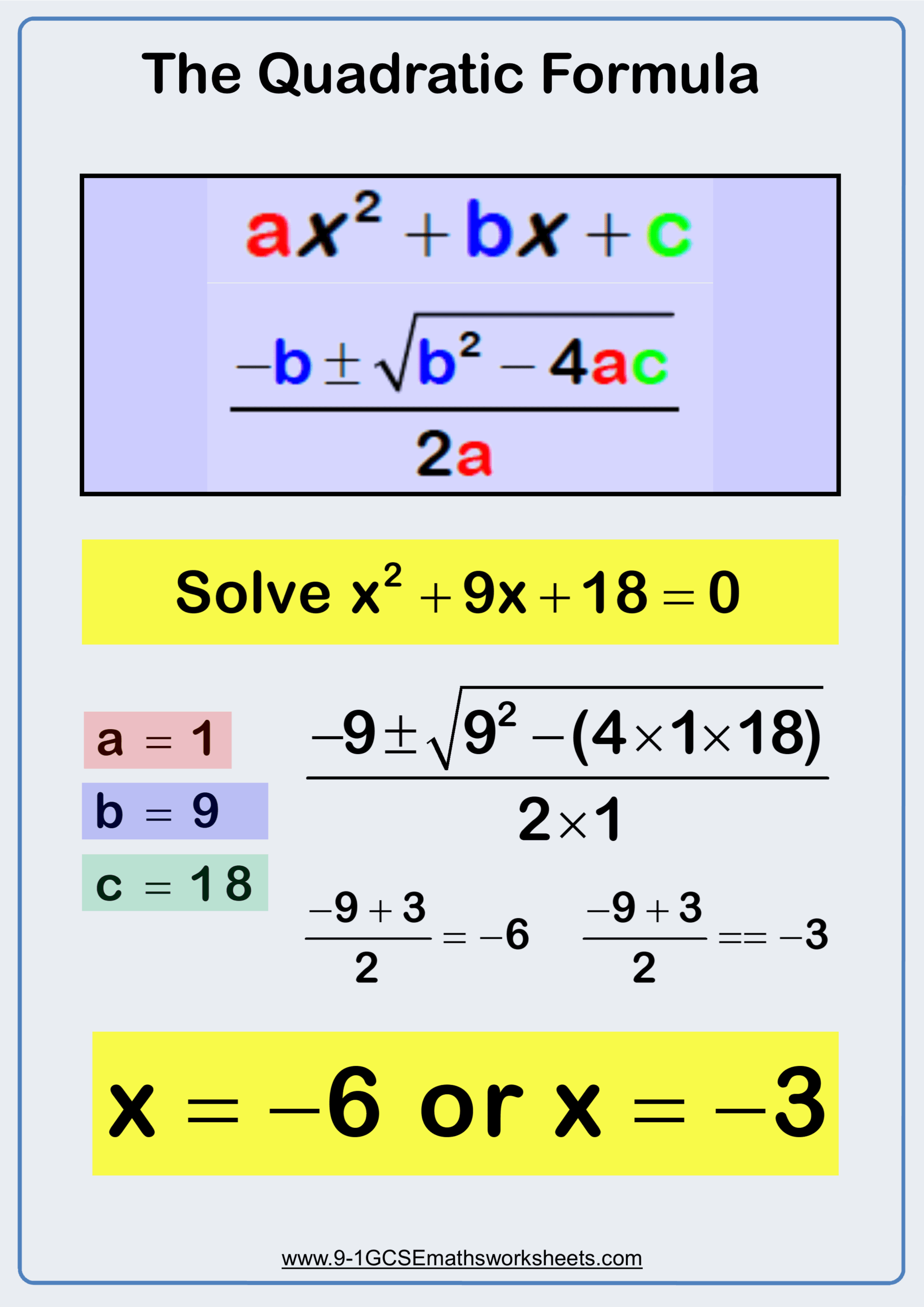 Choose How To Solve The Quadratic Equation Worksheet